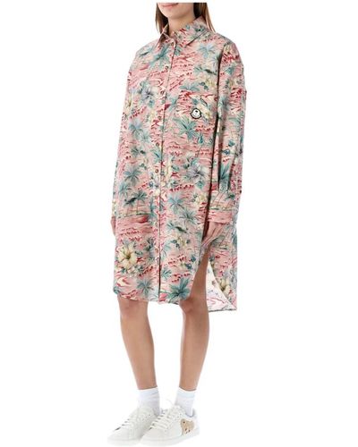 Moncler Camicia lunga con stampa tropicale per donne - Multicolore