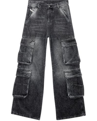 DIESEL Vintage cargo wide leg jeans - Gris