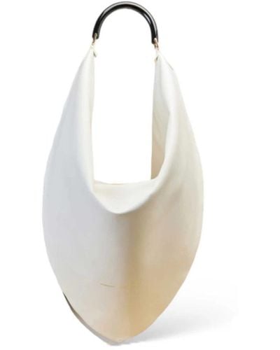 Liviana Conti Maxi hobo tasche aus econappa mit harzgriff - Weiß
