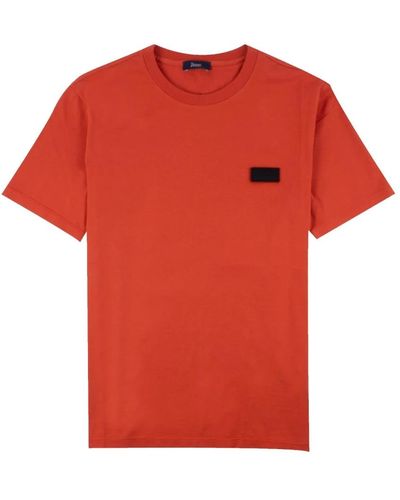 Herno Cotton Tee Embroide Logo Patch Removable Paprika 50 - Red
