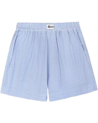 Margaux Lonnberg Shorts de algodón azul - corte recto