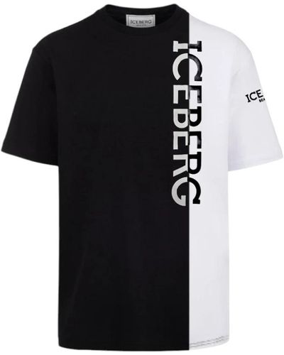 Iceberg Kurzarm baumwoll jersey t-shirt - Schwarz