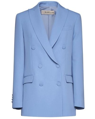 Blanca Vita Giacche eleganti con bottone coperto - Blu