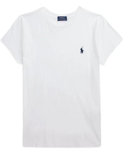 Ralph Lauren Camiseta de algodón blanco de jersey