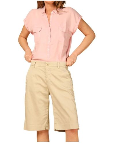 Mason's Straight chino bermuda shorts en stretch satin - Neutro