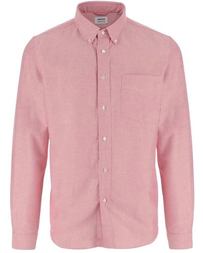 Aspesi Rotes baumwollhemd mit button-down-kragen - Pink