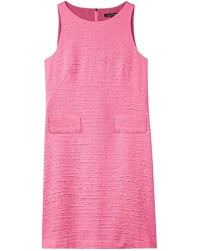 Luisa Cerano Candy pink tweed-optik shift kleid,kleid