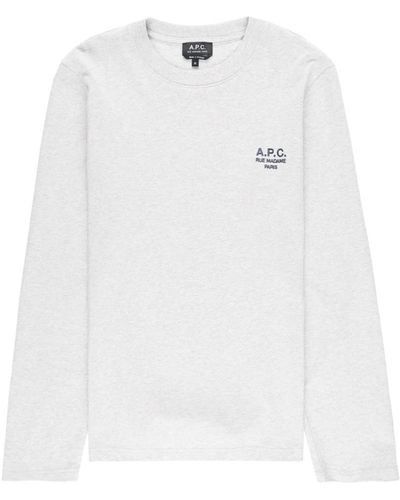 A.P.C. Magliette in cotone organico con logo - Bianco