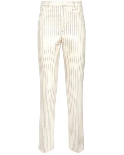 Tom Ford Pantaloni bianchi in lana e seta - Neutro
