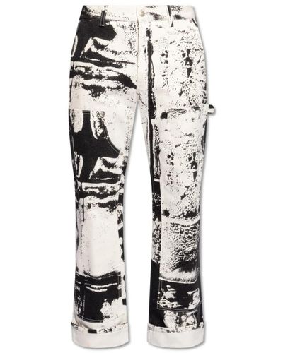 Alexander McQueen Bedruckte jeans - Weiß