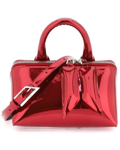 The Attico Mini borsa effetto specchio con cerniere oversize - Rosso