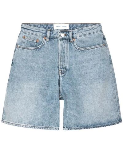 Samsøe & Samsøe Elegante Denim-Bermuda-Shorts - Blau