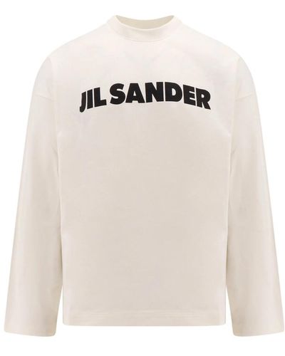 Jil Sander Magliette bianca con scollo a girocollo - Bianco