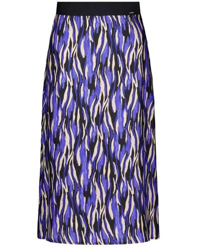 Cinque Falda midi con estampado abstracto - Azul