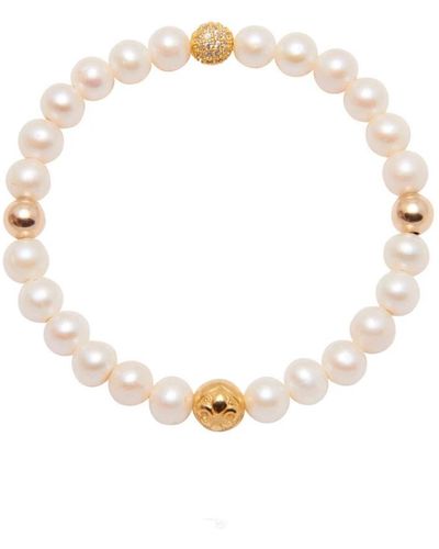 Nialaya Wristband with pearl and gold - Metallizzato
