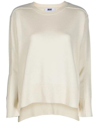 DKNY Round-Neck Knitwear - Natural