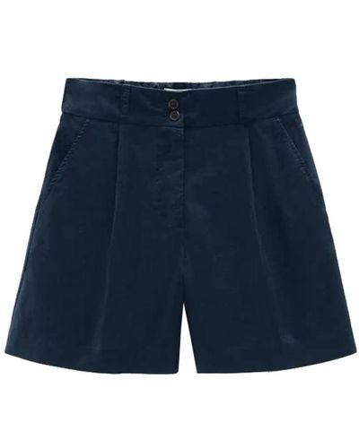 Woolrich Shorts de popelina de algodón - Azul
