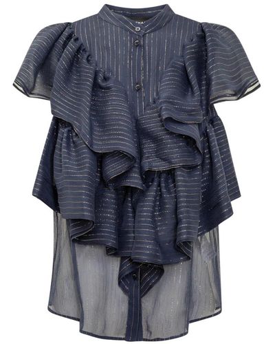 Rochas Ärmelloses hemd - stilvolle kollektion - Blau
