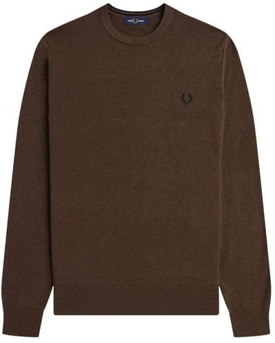 Fred Perry Round-Neck Knitwear - Brown