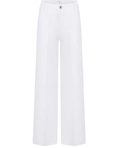 Cambio Pantalones anchos y elegantes en blanco puro