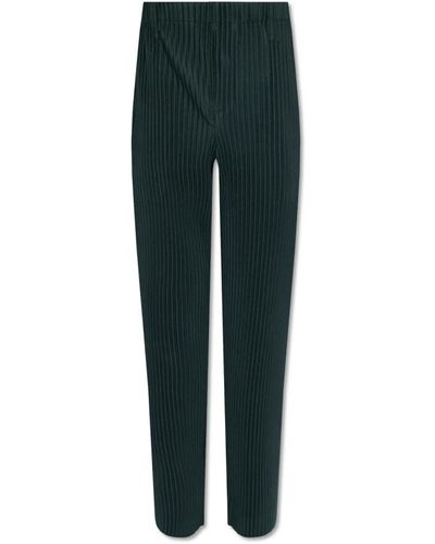 Issey Miyake Trousers > slim-fit trousers - Vert