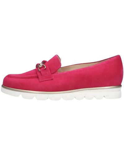 HASSIA Fuchsia suede loafers pisa style - Pink