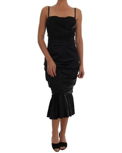 Dolce & Gabbana Schwarzes Meerjungfrau-Kleid mit Rüschen