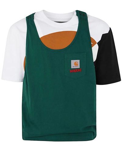 Marni Stein grünes t-shirt für männer
