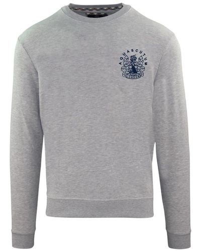 Aquascutum Gerippter baumwoll-sweatshirt für männer - Grau