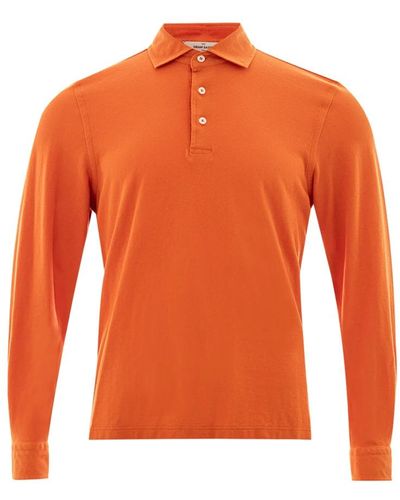 Gran Sasso Langarm piqué polo shirt - Orange