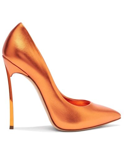 Casadei Zapato de tacón tulipán metálico blade - Naranja