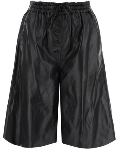 Jil Sander Leather bermuda shorts for - Nero