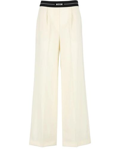 MSGM Wide Trousers - Natural
