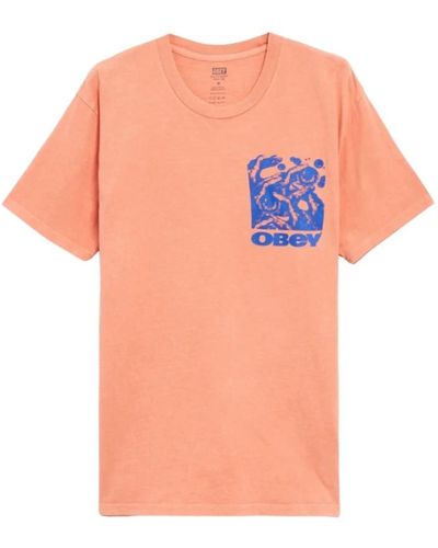 Obey Bedrucktes t-shirt - Orange