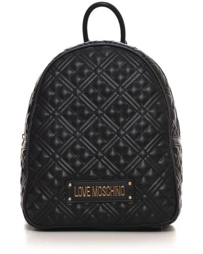 Love Moschino Gepolsterter rucksack mit reißverschluss und logo,gepolsterter rucksack mit logodetail - Schwarz