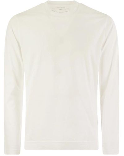 Fedeli T-shirt di lusso in cotone giza a maniche lunghe - Bianco
