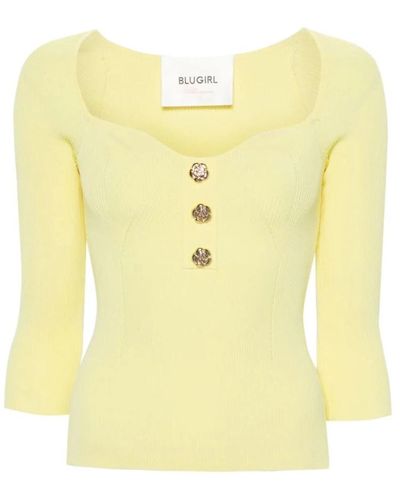 Blugirl Blumarine Long Sleeve Tops - Yellow