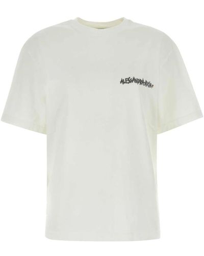 Alessandra Rich Weißes oversize baumwoll t-shirt
