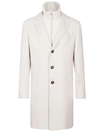 Eleventy Single-Breasted Coats - White
