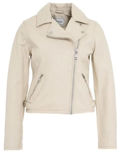 Guess Leather Jackets - Natural