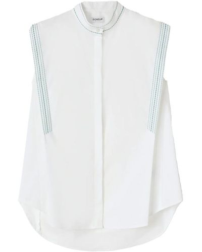 Dondup Bluse aus Stretch Popeline - Weiß