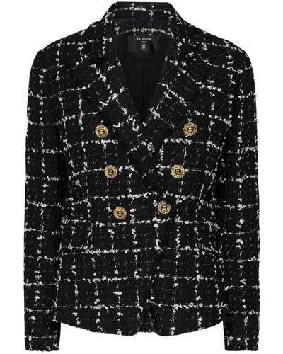 Balmain Tweed Jackets - Black
