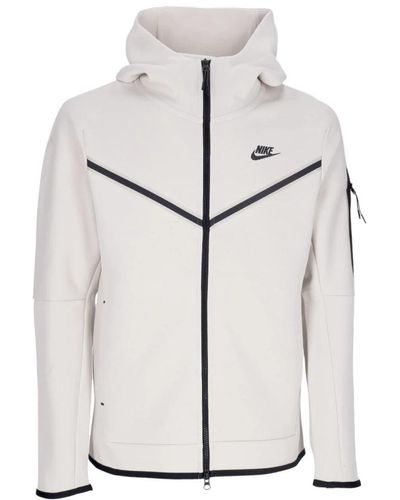 Nike Leichter zip hoodie tech fleece sportbekleidung - Weiß