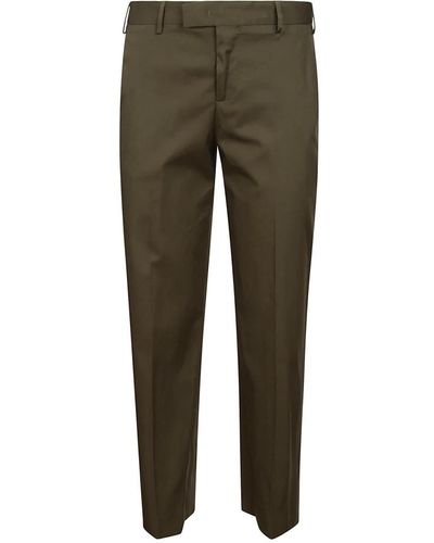 PT Torino Pantalones de algodón verde con bolsillos
