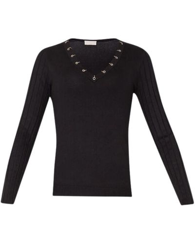 Liu Jo V-Neck Knitwear - Black