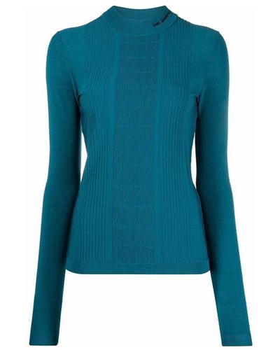 Karl Lagerfeld Fine knit funnel neck sweater - Azul