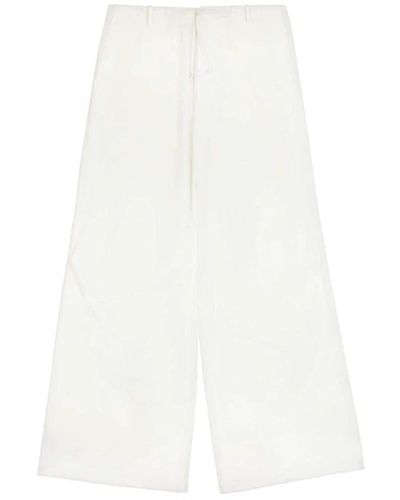 MM6 by Maison Martin Margiela Wide-leg Twill Trousers - White