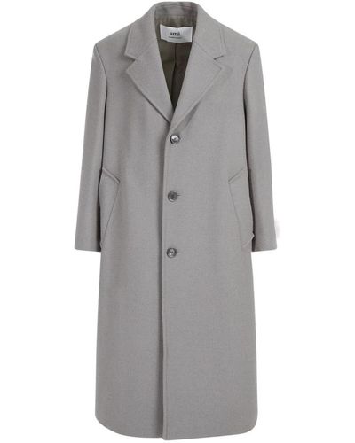 Ami Paris Coats > single-breasted coats - Gris