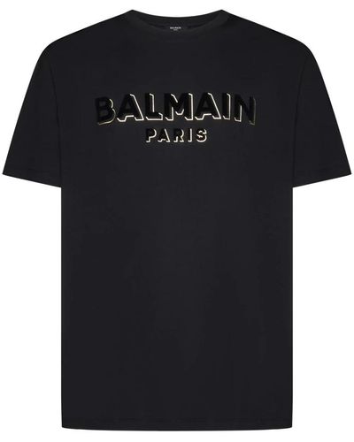 Balmain Logo-print t-shirt und polo - Schwarz