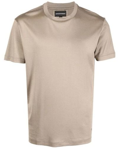 Emporio Armani Lyocell/baumwoll t-shirt, 70% lyocell, 30% baumwolle - Natur